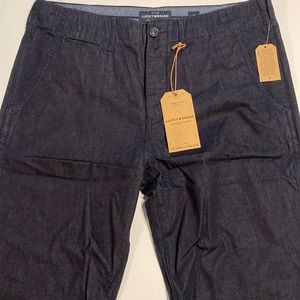 Lucky Brand SZ 33 Flat Front Trouser Style Denim Blue Pants New D37